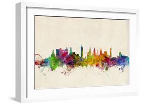 Glasgow Scotland Skyline-Michael Tompsett-Framed Art Print