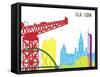 Glasgow Skyline Pop-paulrommer-Framed Stretched Canvas