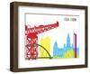 Glasgow Skyline Pop-paulrommer-Framed Art Print