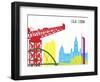 Glasgow Skyline Pop-paulrommer-Framed Art Print