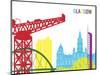 Glasgow Skyline Pop-paulrommer-Mounted Art Print