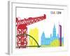 Glasgow Skyline Pop-paulrommer-Framed Art Print