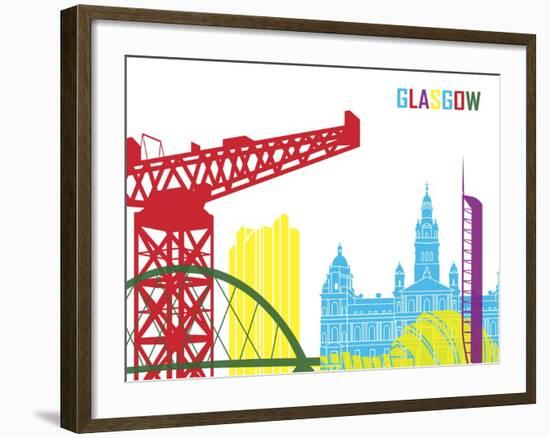 Glasgow Skyline Pop-paulrommer-Framed Art Print