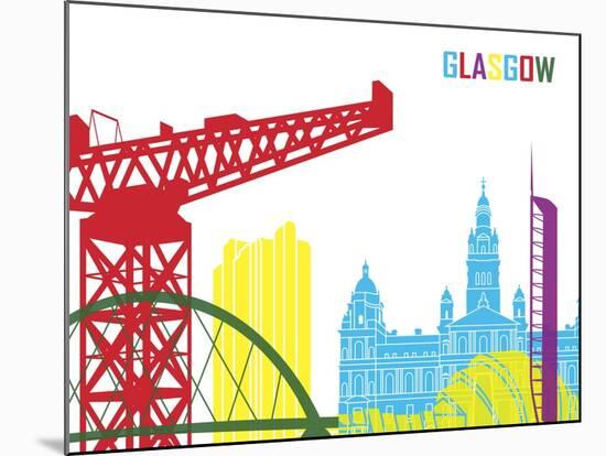 Glasgow Skyline Pop-paulrommer-Mounted Art Print