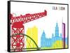 Glasgow Skyline Pop-paulrommer-Framed Stretched Canvas