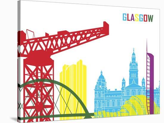 Glasgow Skyline Pop-paulrommer-Stretched Canvas