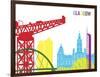 Glasgow Skyline Pop-paulrommer-Framed Art Print