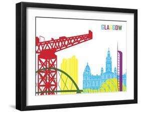 Glasgow Skyline Pop-paulrommer-Framed Art Print