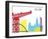 Glasgow Skyline Pop-paulrommer-Framed Art Print