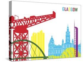 Glasgow Skyline Pop-paulrommer-Stretched Canvas