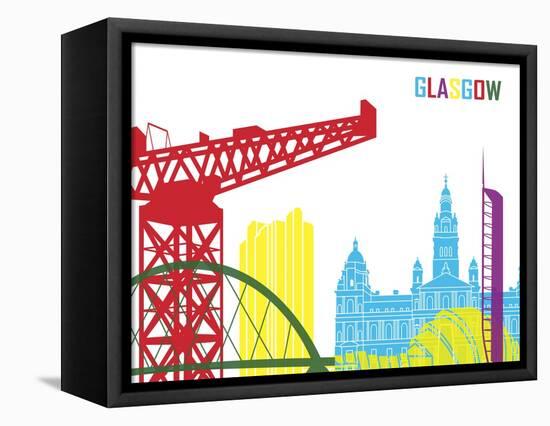 Glasgow Skyline Pop-paulrommer-Framed Stretched Canvas