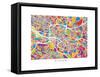 Glasgow Street Map-Michael Tompsett-Framed Stretched Canvas