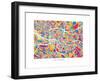 Glasgow Street Map-Michael Tompsett-Framed Art Print