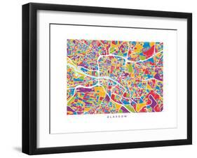 Glasgow Street Map-Michael Tompsett-Framed Art Print