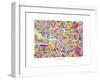 Glasgow Street Map-Michael Tompsett-Framed Art Print