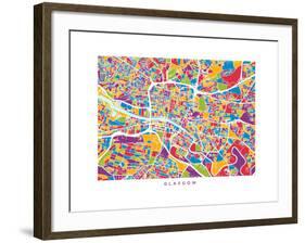 Glasgow Street Map-Michael Tompsett-Framed Art Print