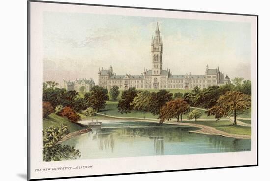 Glasgow University, Viewed from across the Water-null-Mounted Art Print