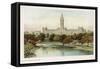 Glasgow University, Viewed from across the Water-null-Framed Stretched Canvas