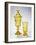 Glass and Chalice with Cover Probably Made from Carved Uranium Glass-null-Framed Giclee Print