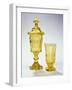 Glass and Chalice with Cover Probably Made from Carved Uranium Glass-null-Framed Giclee Print