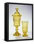 Glass and Chalice with Cover Probably Made from Carved Uranium Glass-null-Framed Stretched Canvas