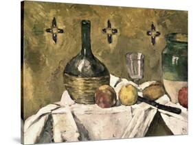 Glass and Fruit Flask-Paul Cézanne-Stretched Canvas