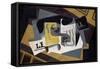 Glass and Newspaper, 1917 (Oil on Plywood)-Juan Gris-Framed Stretched Canvas