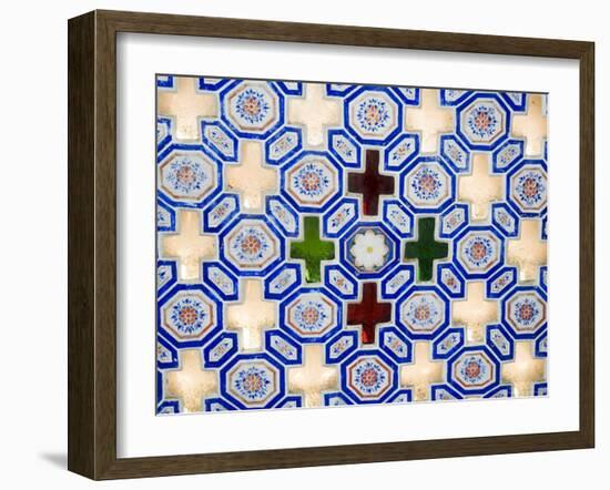 Glass and Tile Work Embedded in Walls of the Juna Mahal Fort, Dungarpur, Rajasthan State, India-R H Productions-Framed Photographic Print