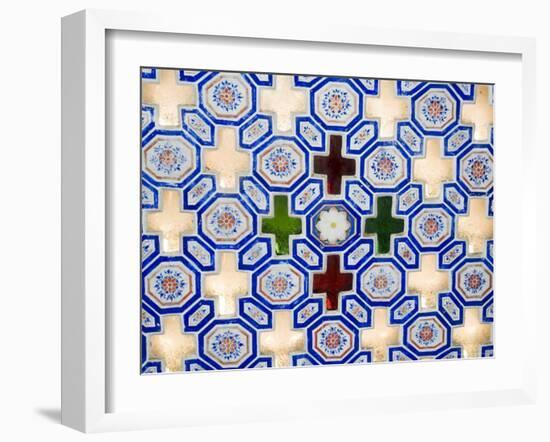 Glass and Tile Work Embedded in Walls of the Juna Mahal Fort, Dungarpur, Rajasthan State, India-R H Productions-Framed Photographic Print