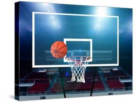 Glass Basketball Board and Hoop with a Missed Shot-ilker canikligil-Stretched Canvas