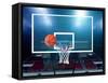 Glass Basketball Board and Hoop with a Missed Shot-ilker canikligil-Framed Stretched Canvas