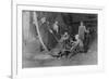 Glass Blower and Mold Boy Photograph - Grafton, WV-Lantern Press-Framed Premium Giclee Print