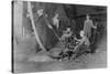 Glass Blower and Mold Boy Photograph - Grafton, WV-Lantern Press-Stretched Canvas