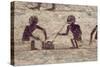 Glass Blowers, Detail from a Tomb Wall Painting, Egyptian, Old - Middle Kingdom (Painted Limestone)-null-Stretched Canvas