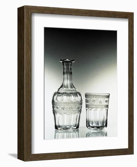 Glass Bottle and Glass Drinking Glass-null-Framed Giclee Print