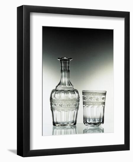 Glass Bottle and Glass Drinking Glass-null-Framed Giclee Print