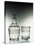 Glass Bottle and Glass Drinking Glass-null-Stretched Canvas