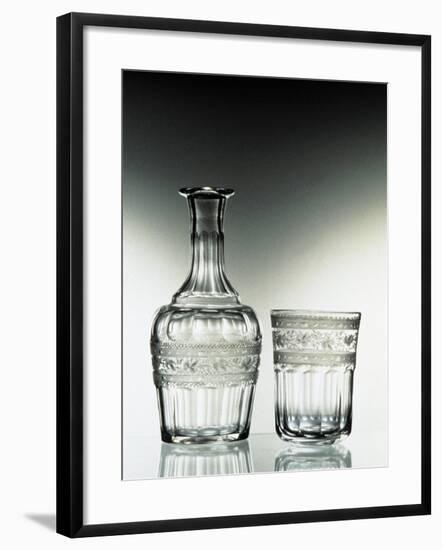 Glass Bottle and Glass Drinking Glass-null-Framed Giclee Print