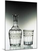 Glass Bottle and Glass Drinking Glass-null-Mounted Giclee Print