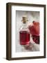 Glass Bottle with Pomegranate Juice and Pomegranate-Jana Ihle-Framed Photographic Print