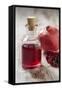 Glass Bottle with Pomegranate Juice and Pomegranate-Jana Ihle-Framed Stretched Canvas