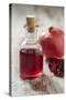 Glass Bottle with Pomegranate Juice and Pomegranate-Jana Ihle-Stretched Canvas