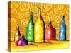 Glass Bottles-Cindy Thornton-Stretched Canvas
