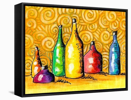 Glass Bottles-Cindy Thornton-Framed Stretched Canvas