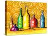 Glass Bottles-Cindy Thornton-Stretched Canvas