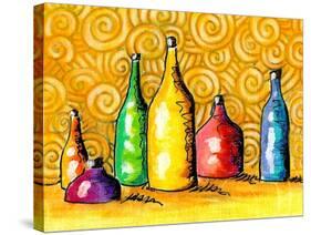 Glass Bottles-Cindy Thornton-Stretched Canvas