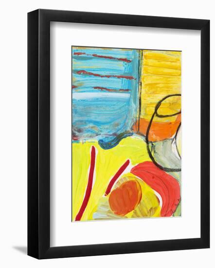 Glass Bowl by the Beach Window-Joan Davis-Framed Art Print