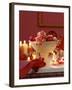 Glass Bowl of Berries & Xmas Baubles as Table Decoration-Luzia Ellert-Framed Photographic Print