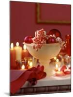 Glass Bowl of Berries & Xmas Baubles as Table Decoration-Luzia Ellert-Mounted Photographic Print