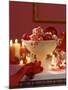 Glass Bowl of Berries & Xmas Baubles as Table Decoration-Luzia Ellert-Mounted Photographic Print